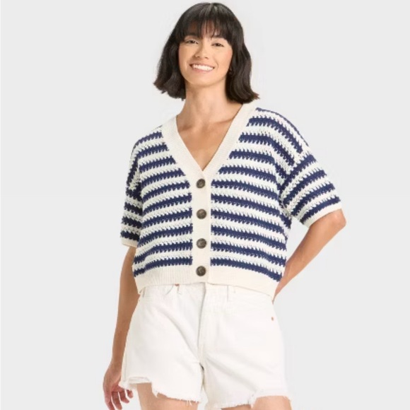 Short Sleeve Button-Front Cardigan - Universal Thread - Picture 1 of 5